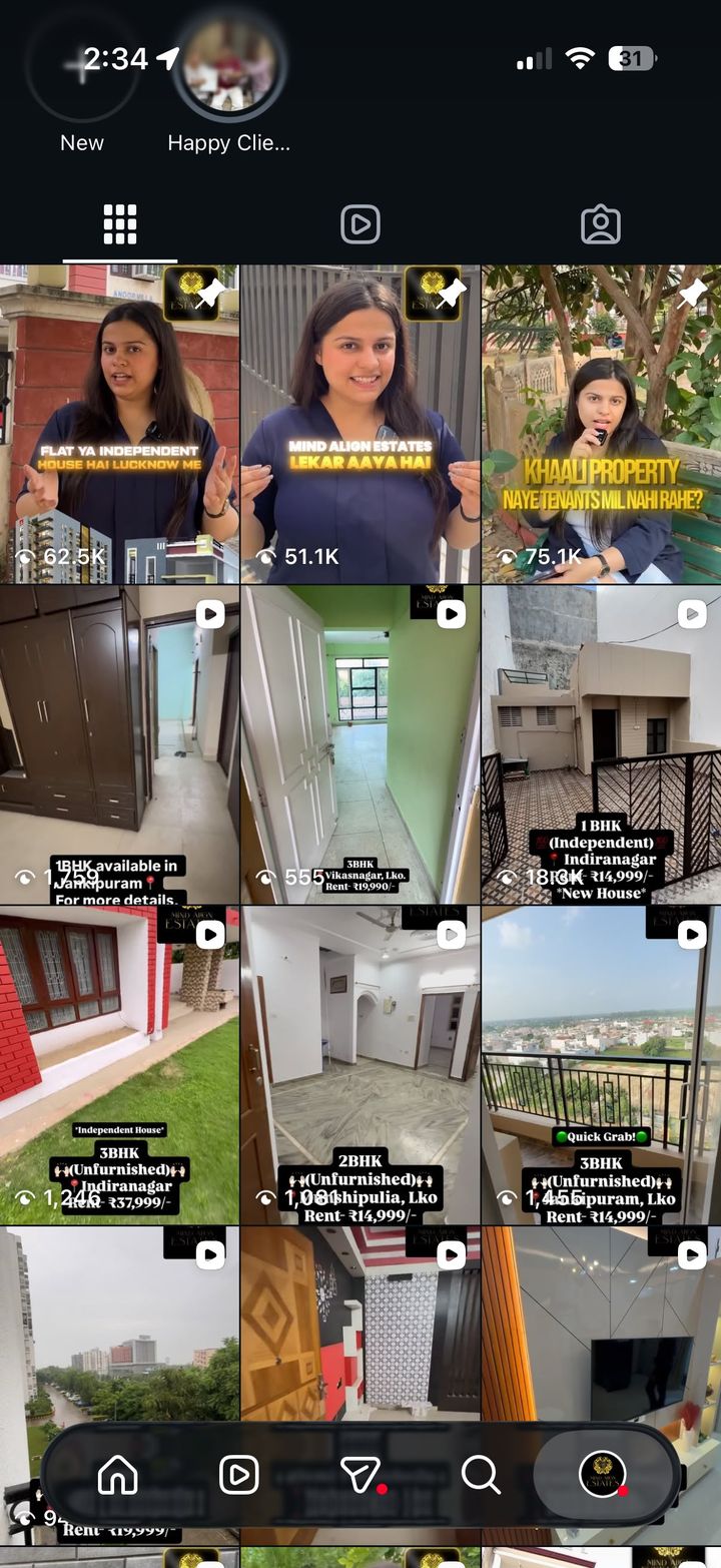 Instagram post grid screenshot of @mindalignestates