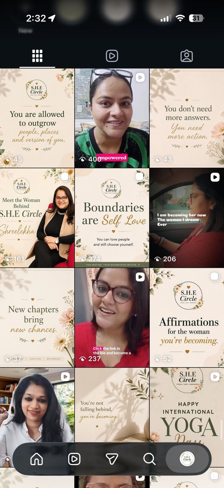 Instagram post grid screenshot of @s.h.e.circle